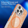 Fofvccv Magnetic for iPhone 16 Pro Case with with Camera Lens Ring Stand Compatible with MagSafe Clear Bling Glitter Sli