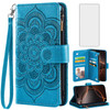 Asuwish Compatible with iPhone 16 Pro 63 inch Wallet Case and Tempered Glass Screen Protector Flower Leather Flip Card H