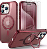 Magnetic iPhone 16 Pro Max Case 360 Rotatable Ring Stand MagSafe Compatible MilitaryGrade Protection Raised Camera Frame