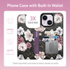 Goodon for iPhone 16 Pro Case Wallet Flip Folio Leather Cover with Trendy Floral Design 3 Card Slots Kickstand Function