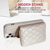 JUSTRAL Crossbody Wallet Case for iPhone 16 Pro Quilted PU Leather Zipper Phone Purse with Card Holder Coin Pocket Kicks