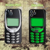 Compatible with iPhone 16 Pro Max Luminous Case forRetro Cassette Tape Shockproof Music Phone Case Bumper Tempered Glass