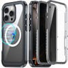 AMILIFECASES for iPhone 16 Pro Case Double Front Frame Builtin 9H Tempered Glass Screen Protector Privacy Screen Protect
