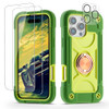 Cookiver for iPhone 16 Pro 63 inch Case Heavy Duty Shock Resistant Military Grade Rugged Case with Ring Stand Glass Scre