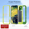 Cookiver for iPhone 16 Pro 63 inch Case Heavy Duty Shock Resistant Military Grade Rugged Case with Ring Stand Glass Scre