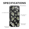 Glossy Glitter Phone Skin Compatible with Apple iPhone 16 Plus Nighttime Skulls Premium 3M Vinyl Protective Wrap Decal C