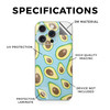 Glossy Glitter Phone Skin Compatible with Apple iPhone 16 Pro Blue Avocados Premium 3M Vinyl Protective Wrap Decal Cover