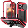 JINGANGYU Compatible with iPhone 16 Pro Max Metal Heavy Duty Case with Camera Cover Stand Screen Protector Kickstand Ful