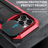 JINGANGYU Compatible with iPhone 16 Pro Max Metal Heavy Duty Case with Camera Cover Stand Screen Protector Kickstand Ful