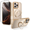 OOK Magnetic Case for iPhone 16 Pro Compatible with MagSafe Full Body Protection Clear Case with Kickstand Screen Protec