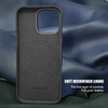 Rumwot for iPhone 16 Pro Max Leather Case Compatible with Magsafe and Wireless Charge Full Grain Genuine Leather Metal B