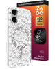 ZAGG Milan Snap Case for iPhone 17 White Boho Blossom Graphene Strengthened Phone Case with Drop Protection 13ft4m Textu