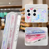 VALRION Compatible with iPhone 16 Plus Oil Painting Flower Case Glow in The Dark Liquid Fluorescent Floating Waterfall F
