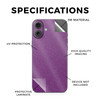 Glossy Glitter Phone Skin Compatible with Apple iPhone 16 Plus Solid Purple Premium 3M Vinyl Protective Wrap Decal Cover