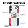Glossy Glitter Phone Skin Compatible with Apple iPhone 16 Plus Dominican Flag Premium 3M Vinyl Protective Wrap Decal Cov