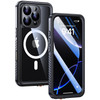 Lanhiem Magnetic for iPhone 16 Pro Waterproof Case Dustproof Shockproof Case Builtin Screen Camera Protection Compatible