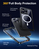 Lanhiem Magnetic for iPhone 16 Pro Waterproof Case Dustproof Shockproof Case Builtin Screen Camera Protection Compatible