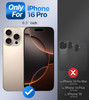 XYZ for iPhone 16 Pro Case with Stand Phone Case with Slide Camera Cover Foldable Double Ring Holder MilitaryGrade Shock