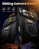 XYZ for iPhone 16 Case with Stand Phone Case with Slide Camera Cover Foldable Double Ring Holder MilitaryGrade Shockproo
