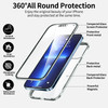 Guppy Anti Peeping Case for iPhone 16 Plus Magnetic Glass Case with Builtin Camera Lens Protector Privacy Screen Gold