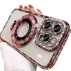 Changjia Magnetic Stand Clear Case for iPhone 16 Pro Max Compatible with Magsafe Glitter Bling Sparkly Rhinestones with