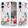 Changjia Glitter Christmas Case for iPhone 16 PlusCute Merry Christmas Liquid Flowing Moving Xmas Santa Tree Snowman Bli