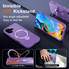 Multiin1 Magnetic KickStand Ring Holder for iPhone 16 Case Compatible with MagSafe Builtin 360 Rotatable Invisible Stand