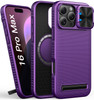 BXYJY for iPhone 16 Pro Max Magnetic Case with Slide Camera Cover Builtin Kickstand Compatible with MagSafe MilitaryGrad