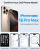 SIXBOX for iPhone 16 Pro Max Case with Kickstand Card Holder Camera Lens Cover Military Grade Drop Protection Shockproof