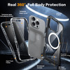 AMILIFECASES for iPhone 16 Pro Max Case Double Front Frame Builtin 9H Tempered Glass Screen Protector Privacy Screen Pro