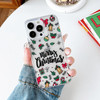 XIZYO Christmas Phone Case for iPhone 16 Pro Max Cute Merry Christmas Pattern Clear Aesthetic Girls Kids Women Santa Sli