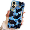 buccilly Compact Case for iPhone 16 Black cat DesignCompatible with Magsafe Cute Soft Slim TPU Shockproof Protective Bum