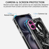 AOSSXIN The Lovers Tarot Card Case for iPhone 16 PlusTrippy Hippie Black Skull PatternSoft TPU Protective Cover Case Com