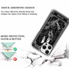 AOSSXIN The Lovers Tarot Card Case for iPhone 16 Pro MaxTrippy Hippie Black Skull PatternSoft TPU Protective Cover Case