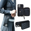 JUSTRAL Crossbody Wallet Case for iPhone 16 Pro Max Quilted PU Leather Zipper Phone Purse with Card Holder Coin Pocket K