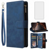 Asuwish Compatible with iPhone 16 Pro Max 69 inch Wallet Case Tempered Glass Screen Protector and Flip Cover Card Holder