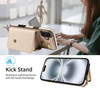 S Tedazo Crossbody Wallet Case for iPhone 16 Plus 67 inch with Lanyard Strap 366Rotating Ring Kickstand Card Slot Holder