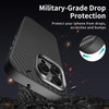 Xlevel for iPhone 16 Pro Case Upgraded Carbon Fiber MilitaryGrade Drop Protection Shockproof Slim Phone Cover Soft Edge