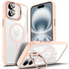 YZB Designed for iPhone 16 Plus Case Pink Magnetic Compatible with MagSafe Builtin Stand Camera Lens Protector AntiYello