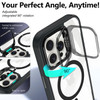 YZB Designed for iPhone 16 Pro Case Black Magnetic Compatible with MagSafe Builtin Stand Camera Lens Protector AntiYello