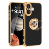 Fingic for iPhone 16 Plus Casewith 360Rotatable Ring HolderSupport Magnetic Car MountShiny Plating Gold Slim Thin Soft T