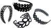 DMtse Set Of 4 X Black Plastic Hollow Leaf Decor Wide Hairstyle Headband Hair Hoop for Women Girl
