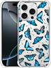SuzaCase Clear Case for iPhone 16 Pro Max iPhone 16 Pro Max Case with Stylish Butterfly Blue Pattern Printed Durable Cle
