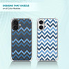 SuzaCase Clear Case for iPhone 16 Plus iPhone 16 Plus Case with Stylish Chevron Blue Pattern Printed Durable Clear Shock