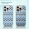 SuzaCase Clear Case for iPhone 16 Pro Max iPhone 16 Pro Max Case with Stylish Chevron Blue Pattern Printed Durable Clear