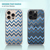 SuzaCase Clear Case for iPhone 16 Pro Max iPhone 16 Pro Max Case with Stylish Chevron Blue Pattern Printed Durable Clear