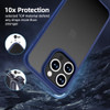 Xlevel Shockproof Compatible iPhone 15 Pro Case Military Grade Drop Protection Frosted Translucent Thin AntiDrop Hard PC