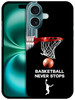 GlamCase for iPhone 16 Plus iPhone 16 Plus Case Basketball Never Stops Design Printed Slim Sleek Cute Plastic Hard Snap