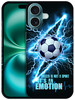 GlamCase for iPhone 16 Plus iPhone 16 Plus Case Soccer Lightining Design Printed Slim Sleek Cute Plastic Hard Protective