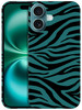GlamCase for iPhone 16 Plus iPhone 16 Plus Case Zebra Teal Print Pattern Design Printed Slim Sleek Cute Plastic Hard Pro